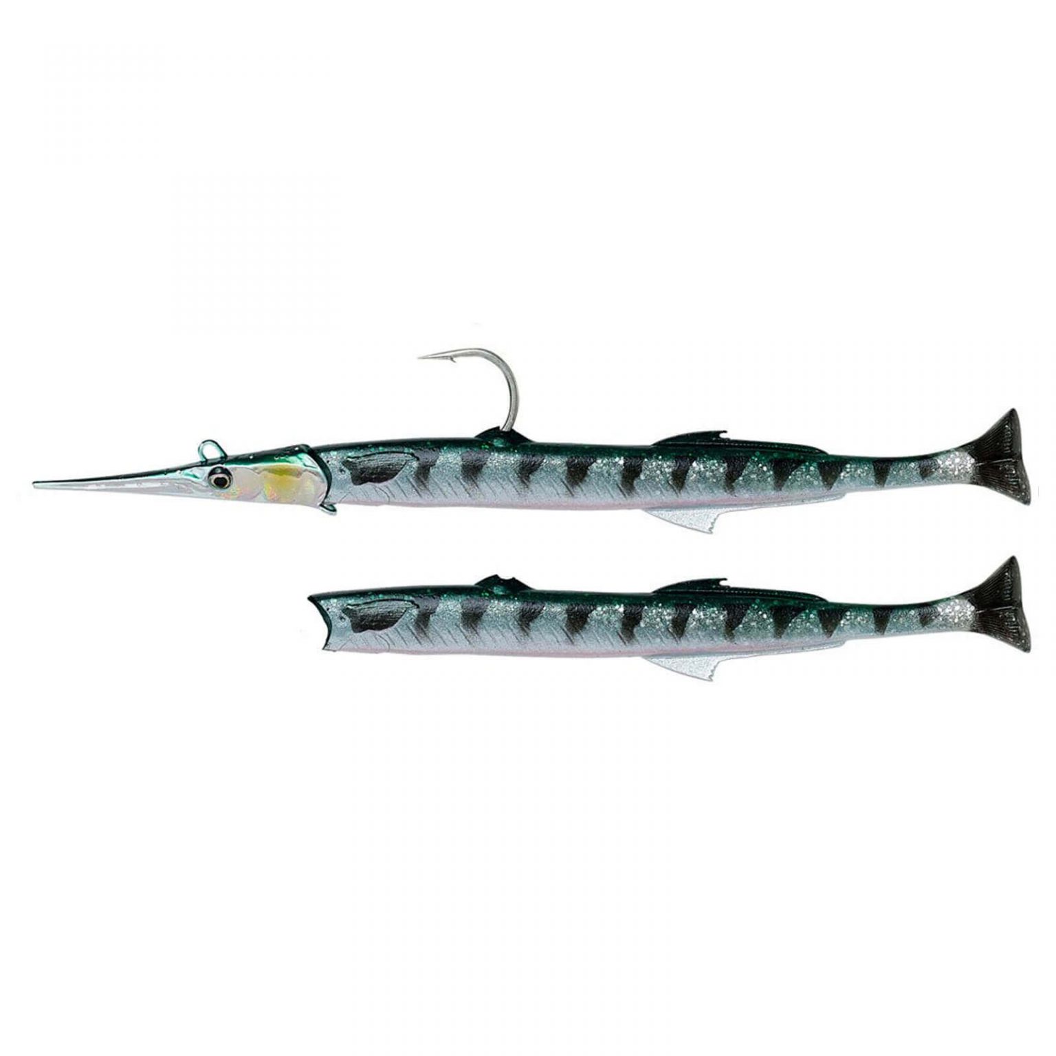 Savage Gear 3D Needlefish Pulse Tail 2+1 Farbe Pink Silver Länge 30cm